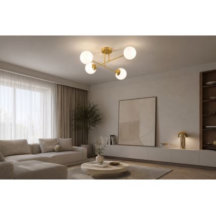Brilagi - Površinsko pritrjen lestenec MILO 4xE27/60W/230V v zlati barvi