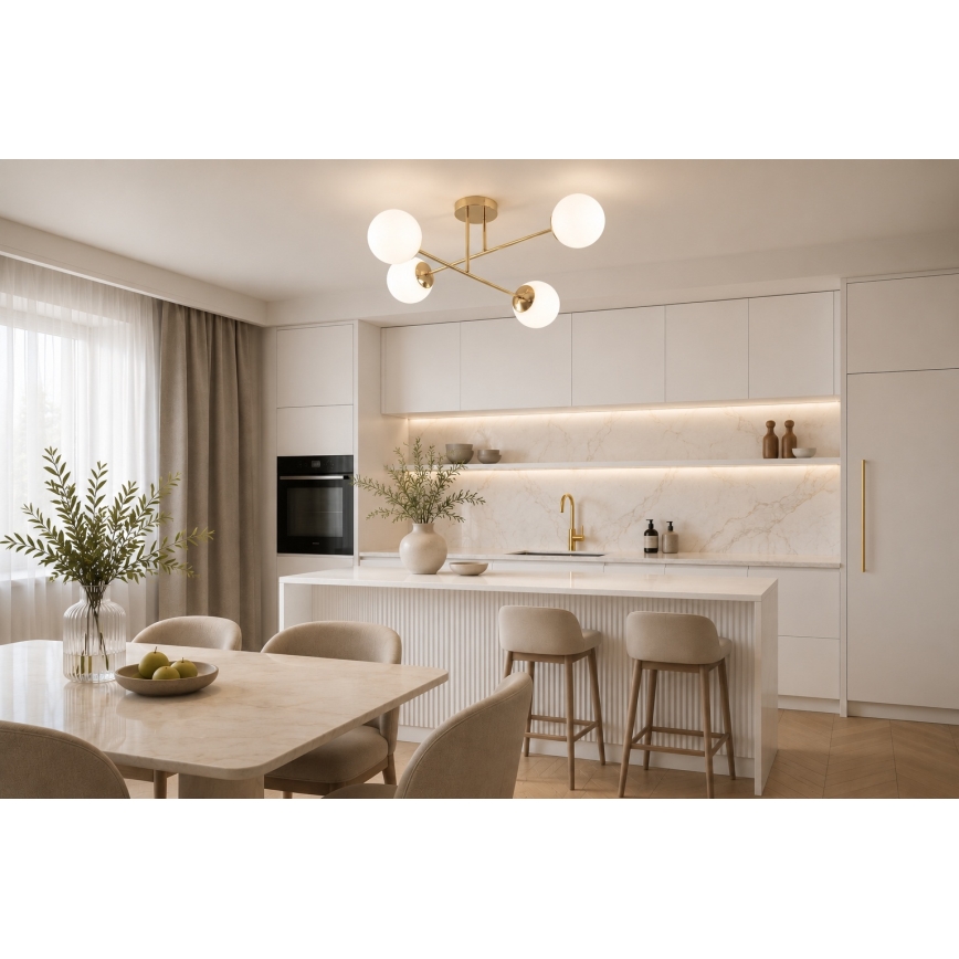 Brilagi - Površinsko pritrjen lestenec MILO 4xE27/60W/230V v zlati barvi