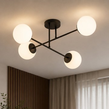 Brilagi - Površinsko pritrjen stropni lestenec MILO 4xE27/60W/230V črn