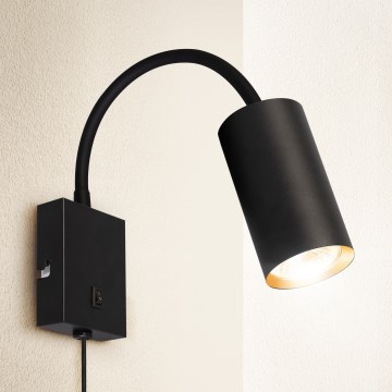Brilagi - Prilagodljiva stenska svetilka s stikalom SELE 1xGU10/30W/230V črna/zlata