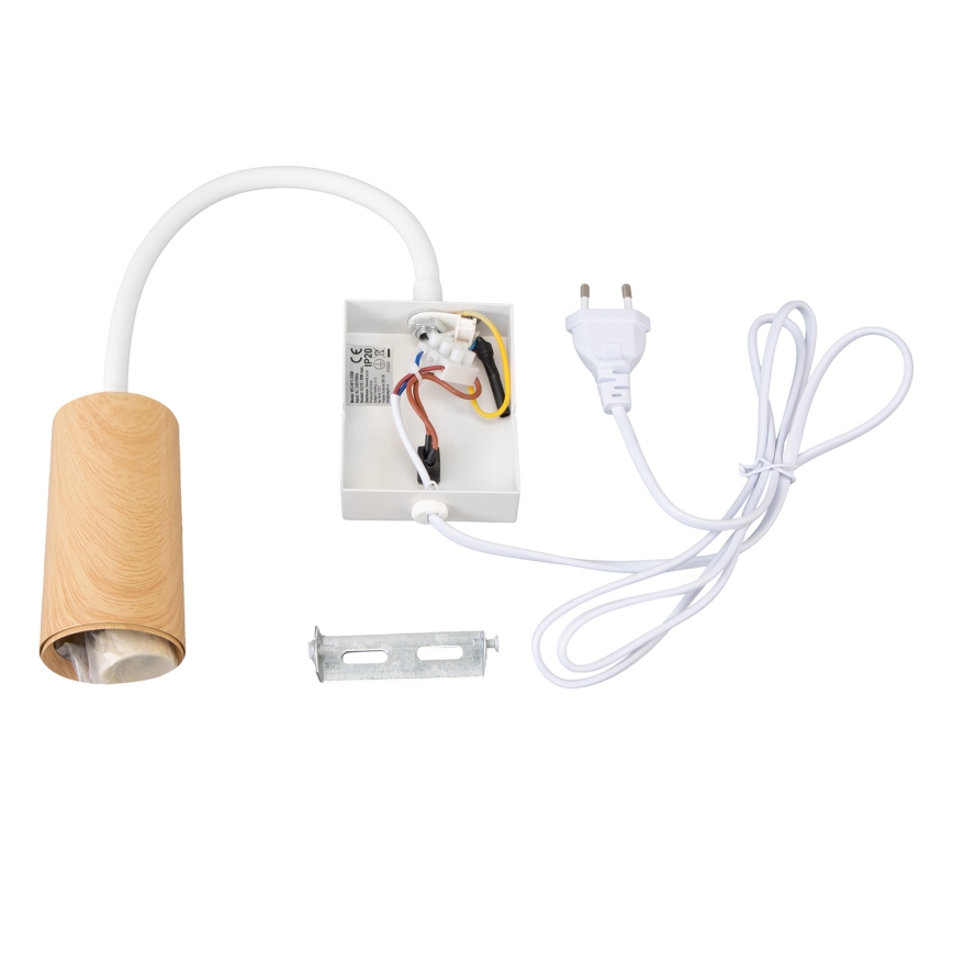 Brilagi - Fleksibilna stenska svetilka s stikalom SELE 1xGU10/30W/230V bela/dekor hrasta