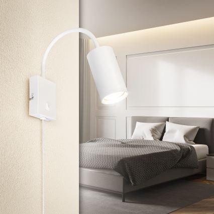 Brilagi - Prilagodljiva stenska svetilka s stikalom SELE 1xGU10/30W/230V bela