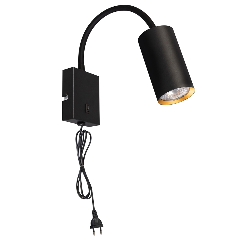 Brilagi - Prilagodljiva stenska svetilka s stikalom SELE 1xGU10/30W/230V črna/zlata
