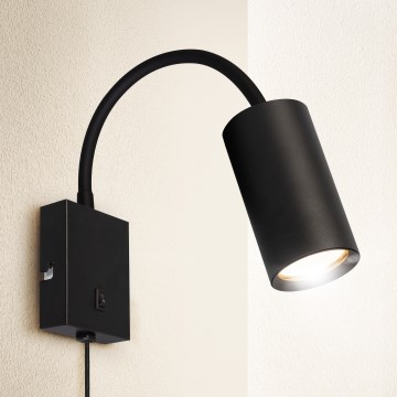 Brilagi - Prilagodljiva stenska svetilka SELE s stikalom 1xGU10/30W/230V črna