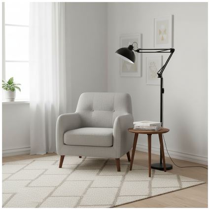 Brilagi - Prilagodljiva stoječa svetilka TASKER 1xE27/60W/230V 157 cm črna