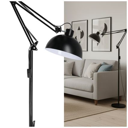 Brilagi - Prilagodljiva stoječa svetilka TASKER 1xE27/60W/230V 157 cm črna