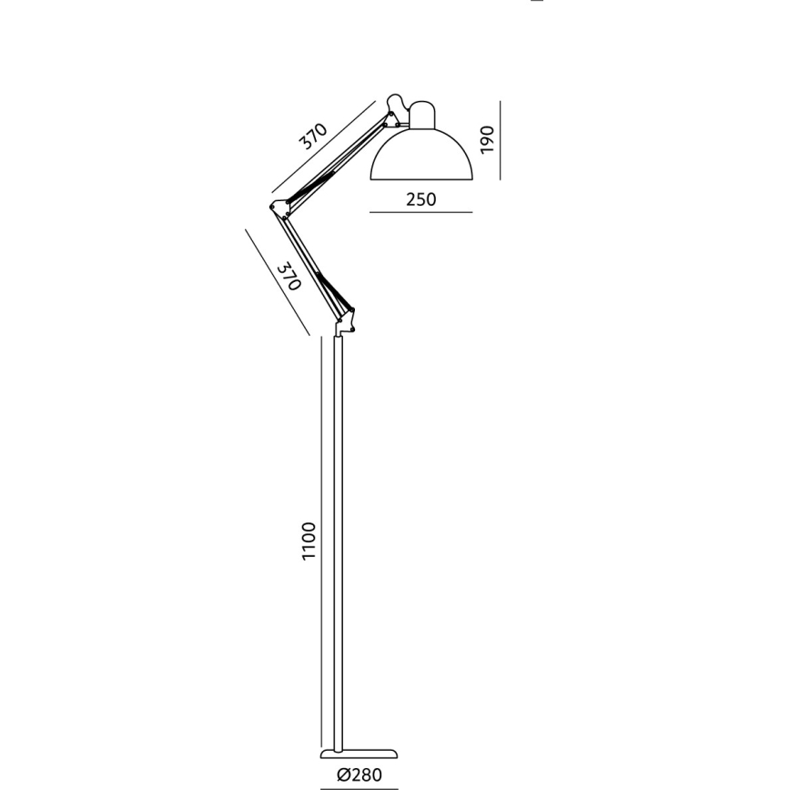 Brilagi - Prilagodljiva stoječa svetilka TASKER 1xE27/60W/230V 157 cm črna