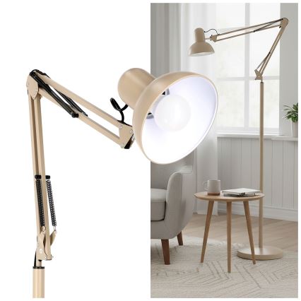 Brilagi - Prilagodljiva stoječa svetilka TASKER 1xE27/60W/230V 184 cm bež