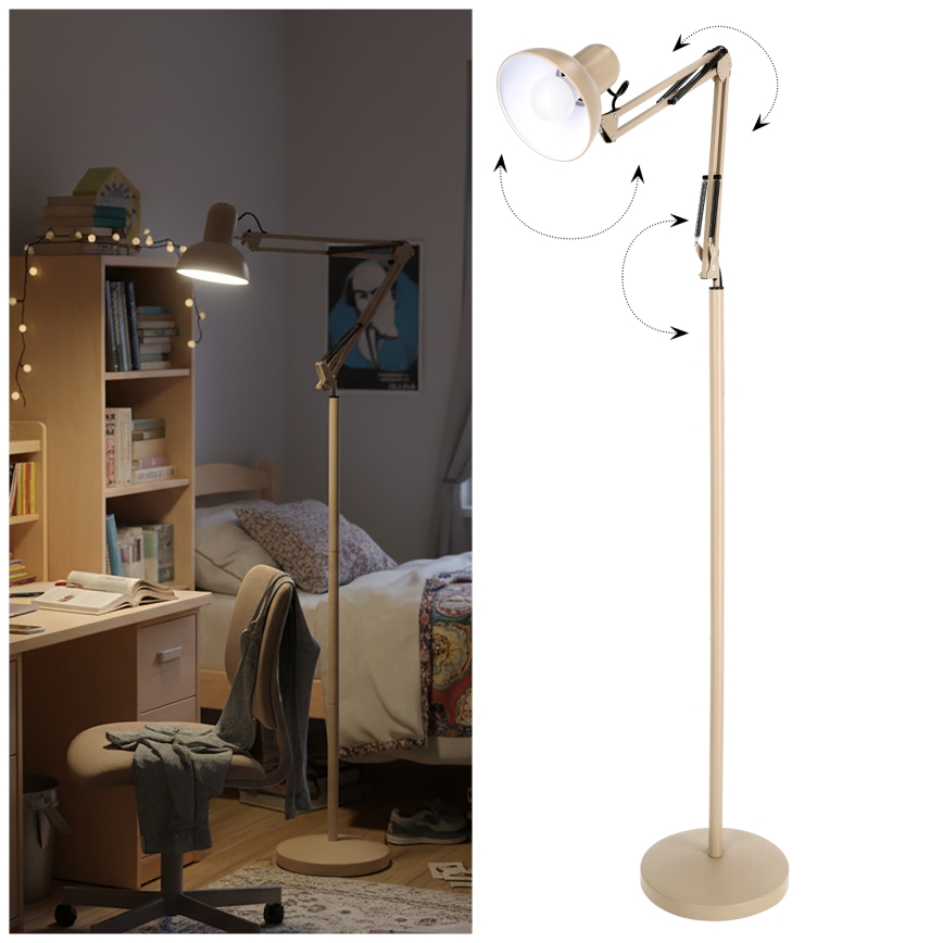 Brilagi - Prilagodljiva stoječa svetilka TASKER 1xE27/60W/230V 184 cm bež