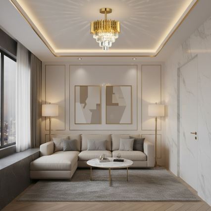 Brilagi - Prilepljena stropna svetilka CRISTAL 5xE14/40W/230V premer 43 cm