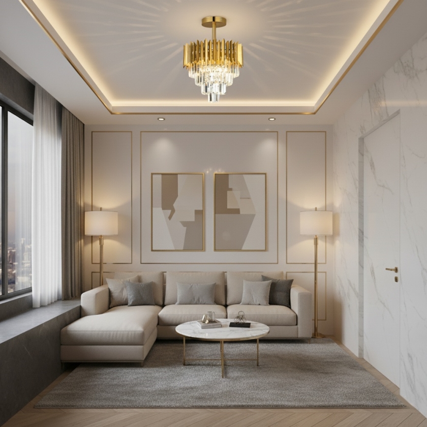 Brilagi - Prilepljena stropna svetilka CRISTAL 5xE14/40W/230V premer 43 cm