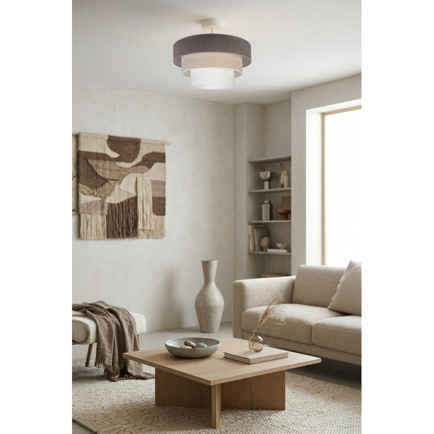 Brilagi - Prisajen lestenec LUNETA 1xE27/60W/230V Ø 40 cm siva/kremna/bela