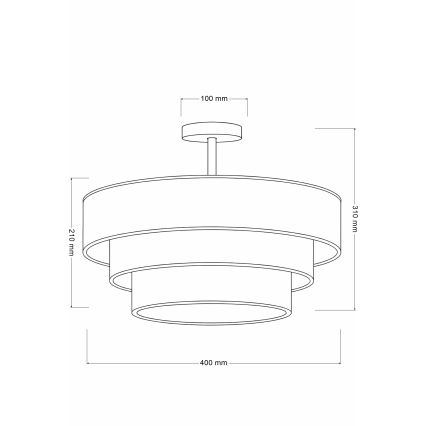 Brilagi - Prisajen lestenec LUNETA 1xE27/60W/230V Ø 40 cm siva/kremna/bela