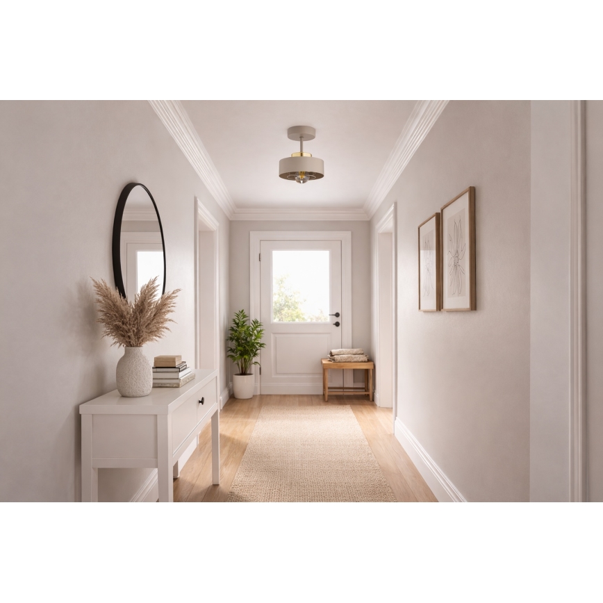 Brilagi - Pritrdjen lestenec 1xE27/60W/230V bež/zlata