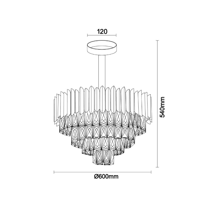 Brilagi - Pritrdjen lestenec CARLOS 9xE14/40W/230V premer 60 cm