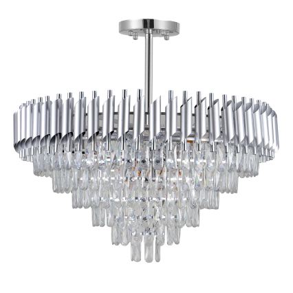 BRILAGI - Pritrdjen lestenec ECLIPSE 12xE14/10W/230V premer 78 cm srebrna