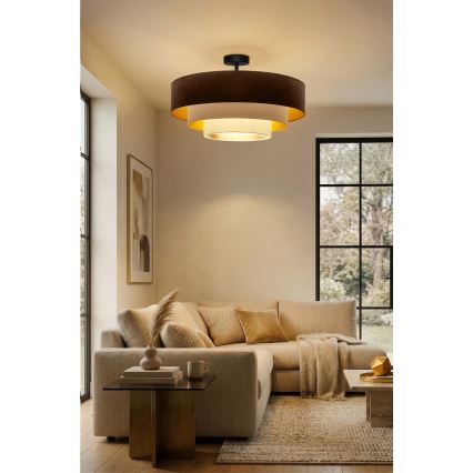 Brilagi - Pritrdjen lestenec LUNETA 3xE27/60W/230V premer 80 cm rjava/bežna/kremna