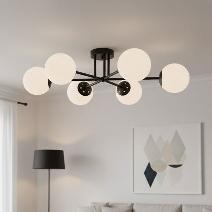 Brilagi - Pritrdjen lestenec MALIVA 6xE14/15W/230V črna/bela