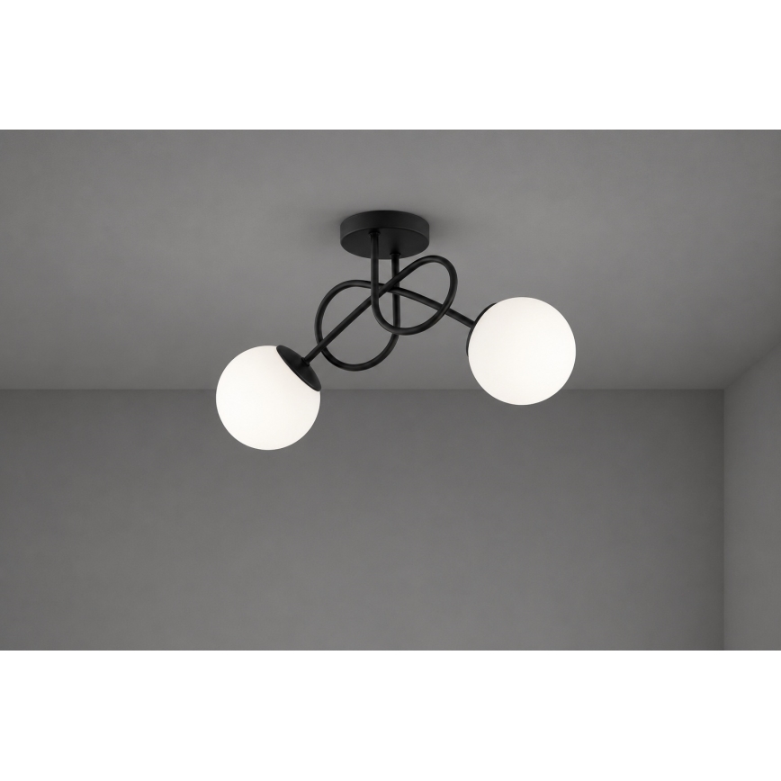 Brilagi - Pritrdjen lestenec MILO 2xE27/60W/230V črna