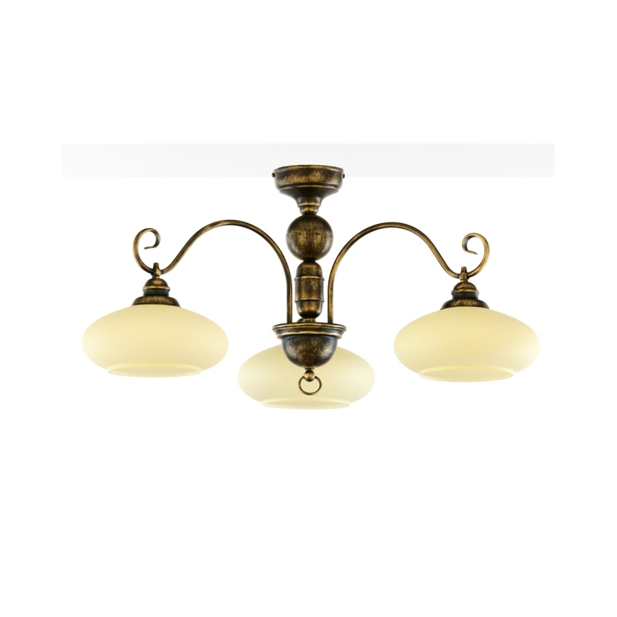Brilagi - Pritrdjen lestenec MOLLERO 3xE27/15W/230V, premer 84 cm, bronza/patina