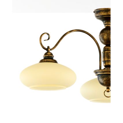 Brilagi - Pritrdjen lestenec MOLLERO 3xE27/15W/230V, premer 84 cm, bronza/patina
