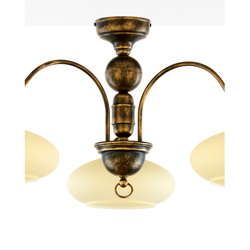 Brilagi - Pritrdjen lestenec MOLLERO 3xE27/15W/230V, premer 84 cm, bronza/patina