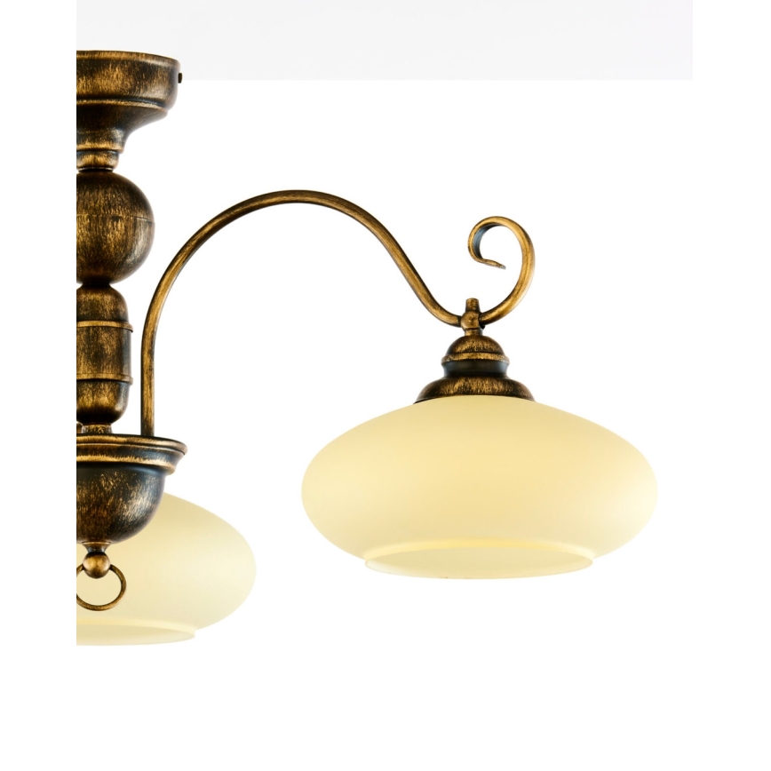Brilagi - Pritrdjen lestenec MOLLERO 3xE27/15W/230V, premer 84 cm, bronza/patina