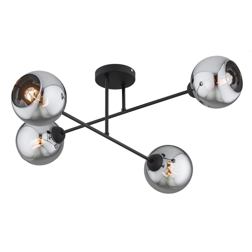 Brilagi - Pritrdjen stropni lestenec DIOR 4xE27/60W/230V črna/dimna siva
