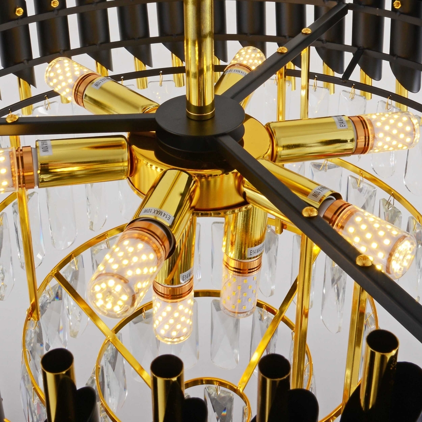 BRILAGI - Pritrdjen stropni lestenec ECLIPSE 9xE14/10W/230V premer 58 cm zlata/črna