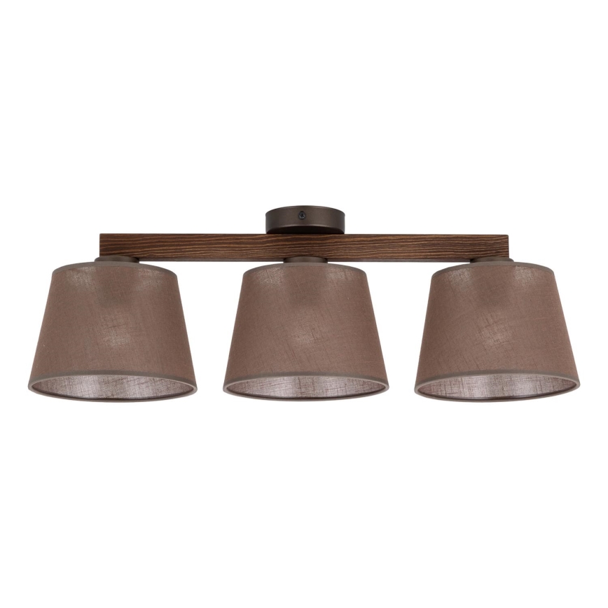Brilagi - Pritrdjen stropni lestenec LATTE 3xE27/60W/230V iz bora/rjave barve