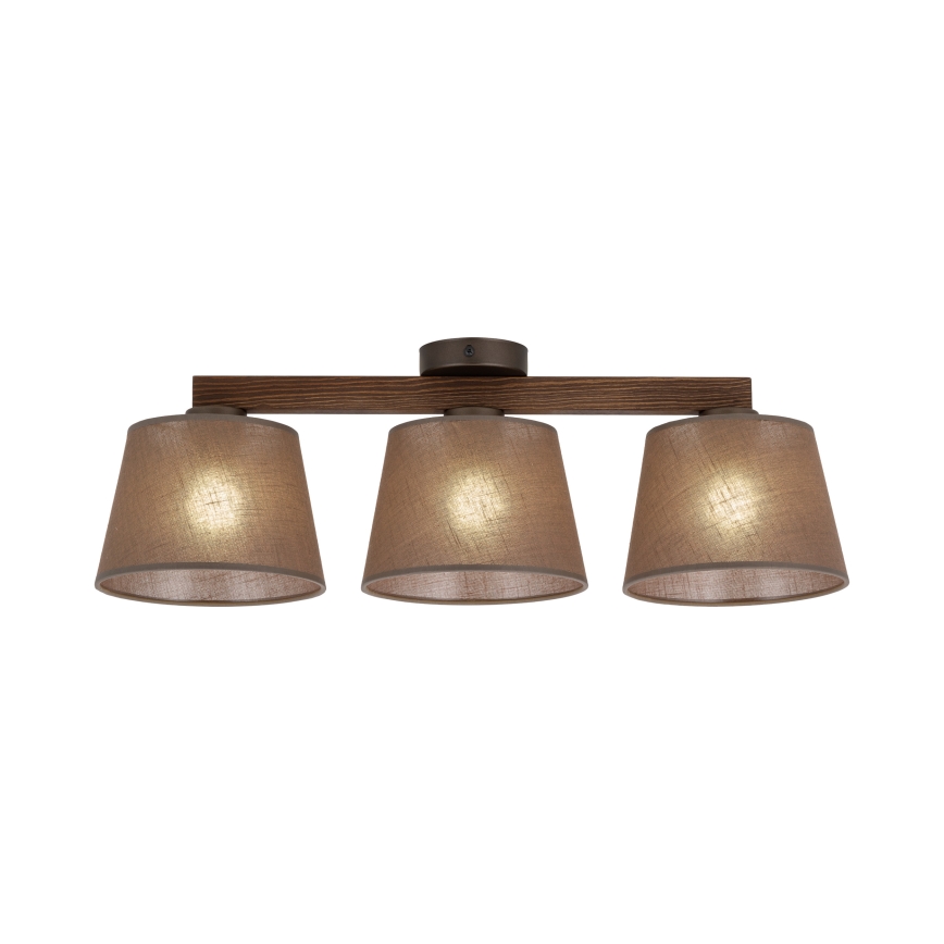 Brilagi - Pritrdjen stropni lestenec LATTE 3xE27/60W/230V iz bora/rjave barve