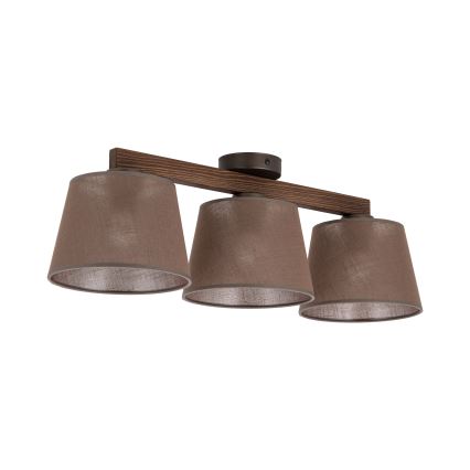Brilagi - Pritrdjen stropni lestenec LATTE 3xE27/60W/230V iz bora/rjave barve