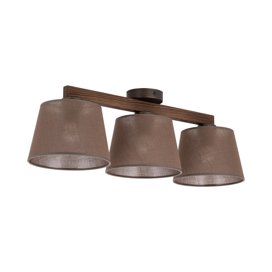 Brilagi - Pritrdjen stropni lestenec LATTE 3xE27/60W/230V iz bora/rjave barve
