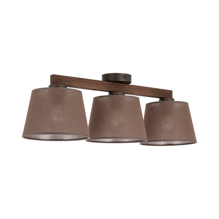 Brilagi - Pritrdjen stropni lestenec LATTE 3xE27/60W/230V iz bora/rjave barve