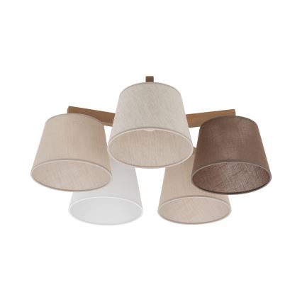 Brilagi - Pritrdjen stropni lestenec LATTE SABIA 5xE27/60W/230V borovica/mix