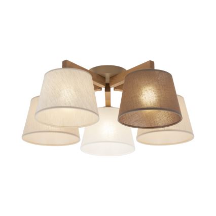 Brilagi - Pritrdjen stropni lestenec LATTE SABIA 5xE27/60W/230V borovica/mix