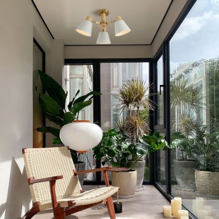 Brilagi - Pritrdjen stropni lestenec LUND WOOD 3xE27/40W/230V, premer 50 cm, les