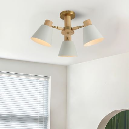 Brilagi - Pritrdjen stropni lestenec LUND WOOD 3xE27/40W/230V, premer 50 cm, les