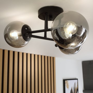 Brilagi - Pritrdjen stropni lestenec MALIVA 3xE14/15W/230V črna/dimna