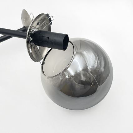 Brilagi - Pritrdjen stropni lestenec MALIVA 4xE14/15W/230V matni krom/dimno steklo