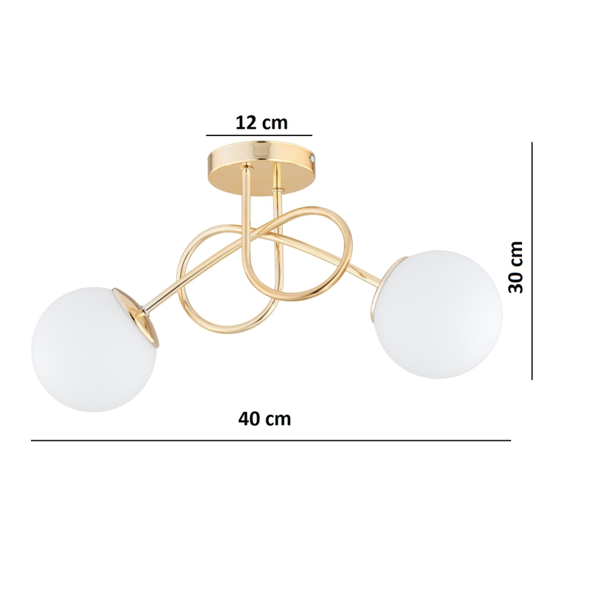 Brilagi - Pritrdjen stropni lestenec MILO 2xE27/60W/230V v zlati barvi