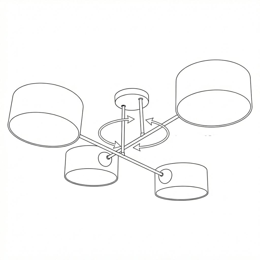 Brilagi - Pritrdjen stropni lestenec VIRGO 4xE14/40W/230V kremna/zlata
