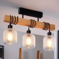 Brilagi - Pritrdjen stropni lestenec WOOD GLASS 3xE27/60W/230V bor/črna/bela