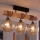 Brilagi - Pritrdjen stropni lestenec WOOD GLASS 3xE27/60W/230V borovica/črna/dimno rjava