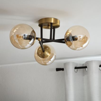 Brilagi - Pritrdjena stropna svetilka MALIVA 3xE14/15W/230V zlata