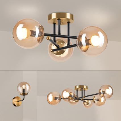 Brilagi - Pritrdjena stropna svetilka MALIVA 3xE14/15W/230V zlata