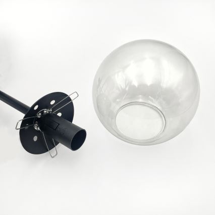 Brilagi - Pritrdjeni lestenec MALIVA 4xE14/15W/230V črna/prozorna