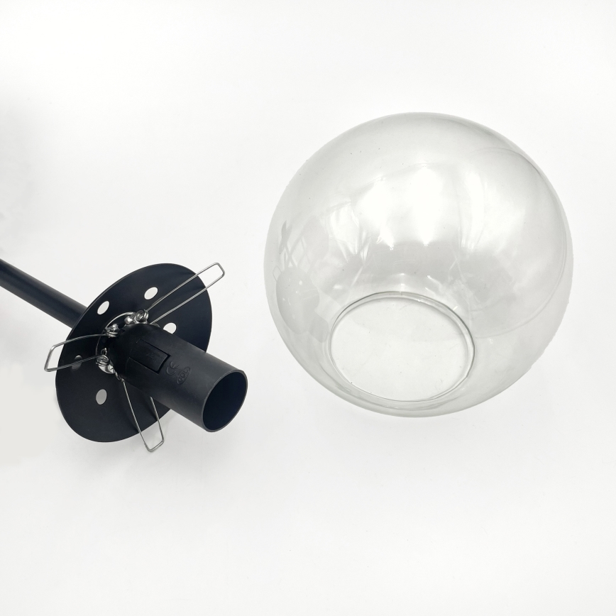 Brilagi - Pritrdjeni lestenec MALIVA 4xE14/15W/230V črna/prozorna