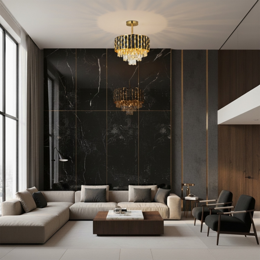 Brilagi - Pritrdljiv stropni lestenec CRISTAL 5xE14/40W/230V, premer 38 cm