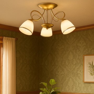 Brilagi - Pritrdljiv stropni lestenec FRED 3xE27/60W/230V, premer 59 cm, zlata